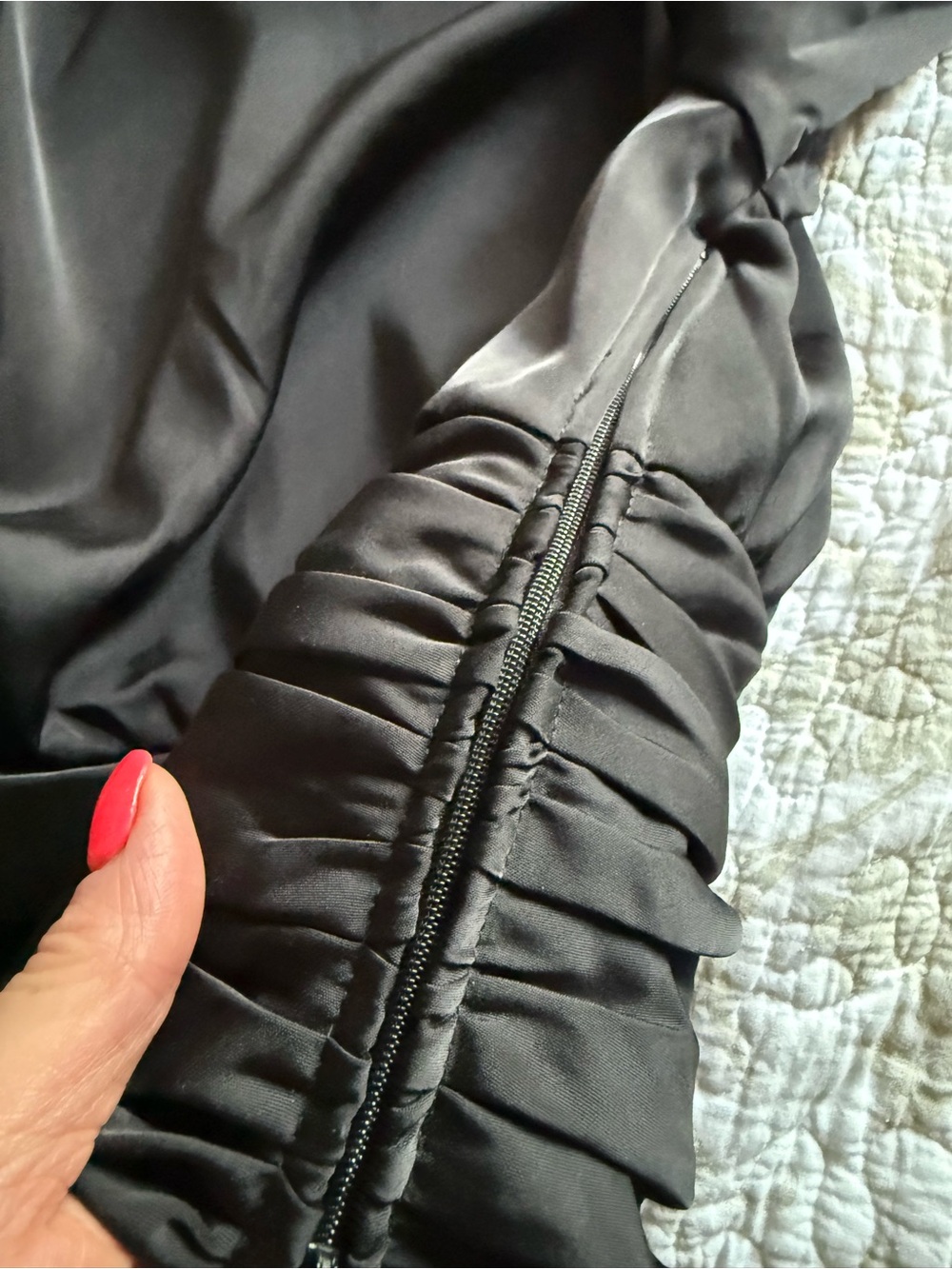 House of Harlow 1960 Black Satin Mock-Neck Blouse - Picture 6 of 8
